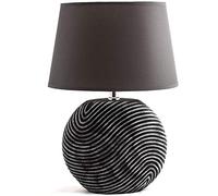 BRUBAKER Lámpara de mesa o mesita de noche Zen Garden antracita gris - Base de cerámica en acabado mate bicolor - 38 cm de altura