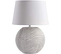BRUBAKER Lámpara de mesa o mesita de noche Zen Garden Blanco - Base de cerámica en dos tonos acabado mate - 38 cm de altura, color blanco y gris
