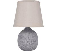 BRUBAKER Lámpara de Sobremesa de Noche - 28,5 cm - Marrón/Beige - Base Cerámica con Textura - Pantalla de Lino Beige