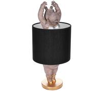 BRUBAKER Lámpara de Sobremesa o Mesilla Hippo Ballerina - Lámpara de Sobremesa con Base de Cerámica y Pantalla de Tela - Altura 43 cm, Negro Gris