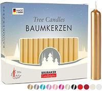 Brubaker - Lote de 20 velas doradas de Navidad para portavelas de pirámide o de árbol de Navidad
