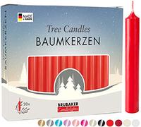 Brubaker - Lote de 20 velas rojas de Navidad para portavelas de pirámide o de árbol de Navidad