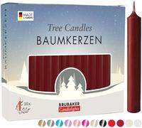 Brubaker - Lote de 20 velas rojas de Navidad para portavelas de pirámide o de árbol de Navidad, color rojo oscuro