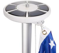 BRUBAKER Luz de Asta de Bandera con Energía Solar con 26 Leds | Iluminación de Asta de Bandera con Energía Solar para Camping y Jardín - 100% de Cobertura de la Bandera