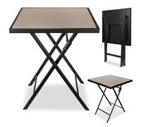 BRUBAKER Mesa de Jardín Bergamo - Tabla de Balcón 58 x 58 cm Impermeable de Metal con Aspecto de Piedra - Mesa Plegable para Balcón, Terraza - Beige