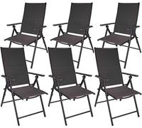 BRUBAKER Set de 6 Sillas de Jardín Riva - Respaldo Alto Plegable