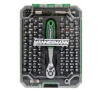 Brüder Mannesmann M29715 - Juego de puntas de carraca (81 piezas, con destornillador de carraca, acero al cromo vanadio, derecha e izquierda, conmutable, para montaje, reparación y bricolaje