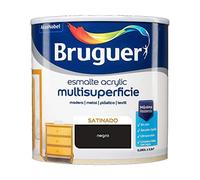 Bruguer Acrylic Multisuperficie Esmalte al agua Satinado Negro 250 ml