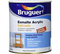 Bruguer - Esmalte Acrlico Satinado Laca Acrylic Blanco Permanente 750 Ml