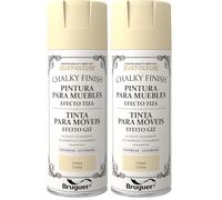 Bruguer - Rust-Oleum Chalky Finish pintura para muebles en spray Crema 400 ml (Paquete de 2)
