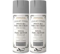 Bruguer Rust-Oleum Chalky Finish pintura para muebles en spray Gris Invernal 400 ml (Paquete de 2)