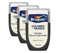 Bruguer Tester Colores del Mundo Pintura para paredes plastica monocapa Alaska Blanco Intermedio (Paquete de 3)