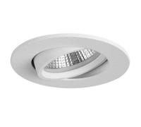 BRUM, foco empotrable LED de 6W, color blanco, modelo INDIWO68, 500 lúmenes, 3000K, 350mA, ángulo de iluminación ajustable, IP20, tamaño de corte ET47, diámetro DA68mm