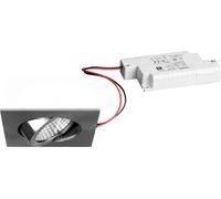BRUM, foco empotrable rectangular, 6W, níquel, modelo BB05, 650 lúmenes, 3000K, código DA68, código ET38, incluye convertidor regulable