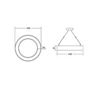 BRUMBERG Biro Circle Ring5 directo Ø 45 cm encendido/apagado plata 830