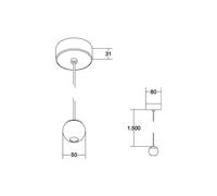 BRUMBERG Lámpara colgante LED Bola, aluminio, negro/cromo
