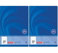 BRUNNEN 104442702 Cuaderno escolar A4, 32 páginas, en blanco, con hojas rayadas, estilo 27 (Paquete de 2)