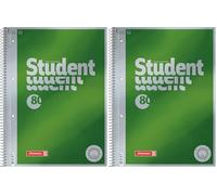 Brunnen 1067174 Bloc de notas Student Premium Duo, portada de calidad con efecto metálico A4 (Paquete de 2)