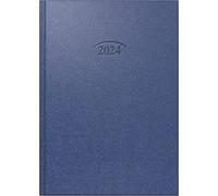 BRUNNEN Agenda diaria modelo 765 2024 1 página = 1 día tamaño de la hoja 14,3 x 20,2 cm, color azul cosmos