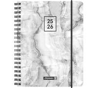 BRUNNEN Agenda escolar 2025/2026 "Grey Marble", A6, plástico