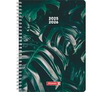 BRUNNEN Agenda escolar Style (2025/2026) "Monstera", 2 páginas = 1 semana, A5, 160 páginas, tapa de polipropileno, color verde