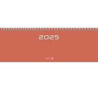 BRUNNEN Agenda horizontal modelo 772 (2025), 2 páginas = 1 semana, 297 × 105 mm, 112 páginas, tapa de cartón, coral
