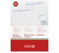 BRUNNEN Agenda semanal en forma de columna Business (2025), 2 páginas = 1 semana, A5, 152 páginas