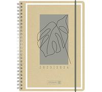 BRUNNEN Agenda semanal "Jungle Leaf" 2023/2024, A5, natural, 2 páginas = 1 semana