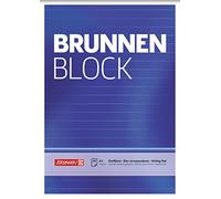 Brunnen - Bloc de notas, a rayas, tamaño A5, 50 hojas, color blanco