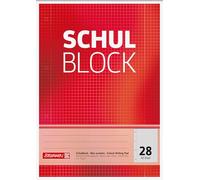 Brunnen - Bloc de notas escolar, parte superior encolada, a cuadros, 4 orificios, 70 g/m², tamaño A4