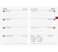 BRUNNEN Calendario de repuesto semanal modelo 731 2024, 2 páginas = 1 semana, tamaño de hoja 10 x 14 cm, color blanco