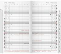 BRUNNEN Calendario mensual de repuesto, modelo 751 2026, 87 x 153 mm, cartón, color blanco