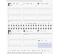BRUNNEN Calendario semanal de repuesto, modelo 755 2026, 153 x 87 mm, cartón, color blanco