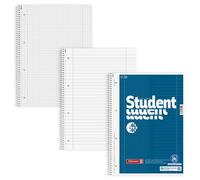 Brunnen Cuaderno escolar DUO reciclado | A4, cuadriculado/rayado, 80 hojas, color azul petróleo
