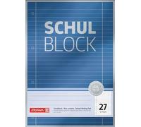 BRUNNEN Cuaderno escolar Premium, A4, 27, 50 hojas, color azul