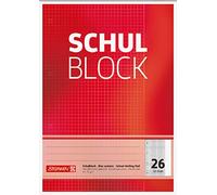 BRUNNEN Fuente escuela libreta pozos bloque diseño, kopfverleimt, 4 veces, 70 g/m², A4, Lin 26,