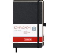 Brunnen Kompagnon - Cuaderno de notas (12,5 x 19,5 cm, en blanco, 20, 96 páginas), color negro