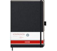 Brunnen Kompagnon - Cuaderno de Notas, Bloc de Notas, Diarios para Escribir (21 x 29,4 cm, con rayas 21, 96 páginas), color negro