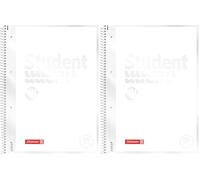 BRUNNEN Libreta Premium Student White | A4, líneas 27, 80 hojas, color blanco (Paquete de 2)