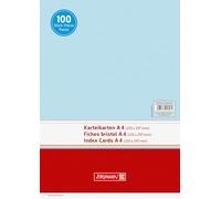 Brunnen - Paquete de 100 fichas (A4, horizontal, 180 g/m², sin rayas), color azul