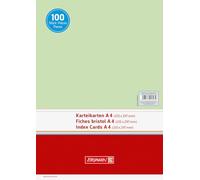 Brunnen - Paquete de 100 fichas (A4, horizontal, 180 g/m², sin rayas), color verde