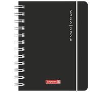 BRUNNEN Schülerkalender (2025/2026) "Plain Black", 1 Seite = 1 Tag, A6, 352 Seiten, PP-Umschlag, schwarz
