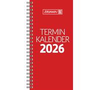BRUNNEN Vormerkbuch Mod. 780 2026 | 100 × 207 mm, cartón, rojo