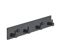 Brute Strength - Perchero de pared inox - Negro - 4 ganchos · 25 cm