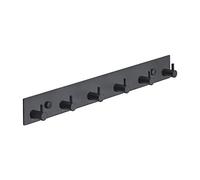 Brute Strength - Perchero de pared inox - Negro - 6 ganchos · 39 cm