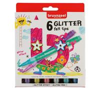 Bruynzeel Glitter Felt Tip Colour Pens 6-Piece Set (Importación USA)