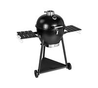 Bruzzzler Barbacoa de metal Kamado, alternativa económica a la parrilla de porcelana Kamado, utilizable como una parrilla de carbón vegetal o cerrada para asar o ahumar indirectamente, 2 ruedas