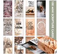 BRYTEFY 100 mini tarjetas de oración en tono tierra para mujeres y hombres, tarjetas motivacionales religiosas a granel con escritura inspiradora, regalos religiosos cristianos inspiradores a granel