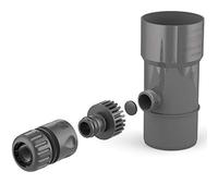 BRYZA® Desagüe canalón para depósito Agua Lluvia DN Ø63 mm, Grafito, colector Speedy, Filtro bajante, Manguera jardín, conexión rápida