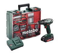 BS18LI SET Taladradora atornillador a bateria 2x18V 2Ah Li-ion + 74 accesorios + maletin, multicolor